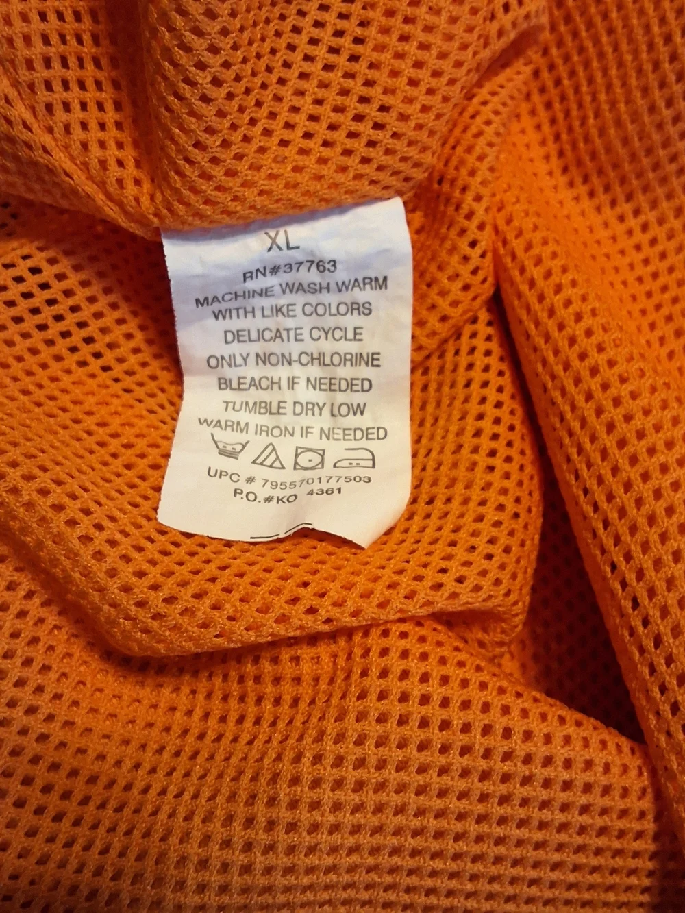 Men's Orange Golf Windbreaker Jacket